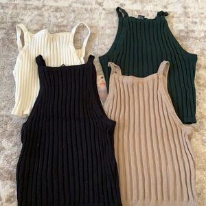Bundle of 4 festival rib knit tank tops